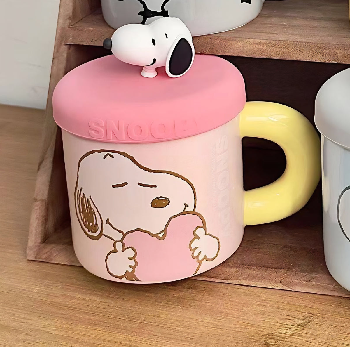 Snoopy Ceramic Mug with 3D Figurine Lid