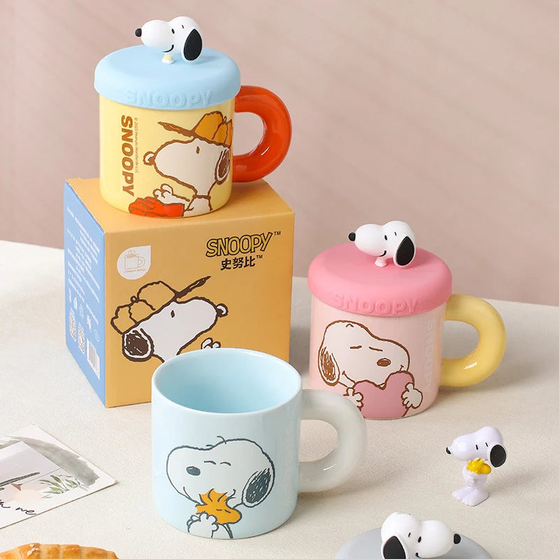 Snoopy Ceramic Mug with 3D Figurine Lid
