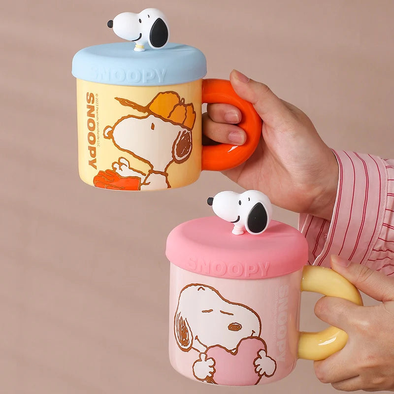 Snoopy Ceramic Mug with 3D Figurine Lid